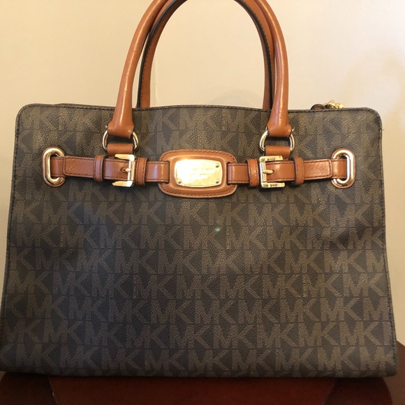 Micheal Kors Hamilton Signature Brown Handbag - Picture 1 of 10
